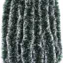 10 Pcs Snow Garland for Christmas Tree Decoration Ornaments Tinsel Snow Garlands for Xmas Home - Christmas Decorations Items Home Office Railing Decor (Black & White)
