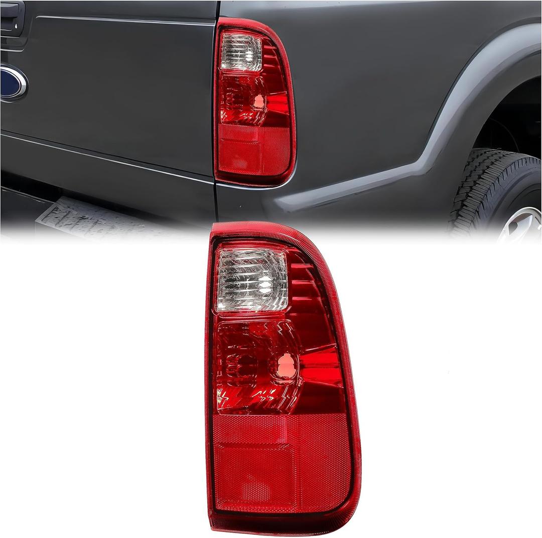 Tail Light Assembly Compatible with 2008-2016 Ford F250 F350 F450 F550 Super Duty Replacement for 7C3Z13404A FO2801208 Rear Taillights Tail Lamp Red Lens Passenger Side
