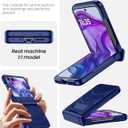 Vizvera for Motorola Razr+(Plus) 2025 Case with Hinge Cover,Built-in Screen Protector Shockproof All-Inclusive Smartphone Cover Wireless Charging for Motorola Razr+(Plus) 2025 (Blue)