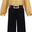 ReliBeauty Kids 70s Boys Disco Costume, 130