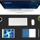 K KNODEL Large Office Leather Desk Mat, Mouse and Keyboard Pad, Computer and Laptop Mat, Desktop Protector and Cover, Writing Pad and Blotter (35.4"x17", Black)