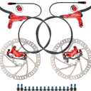 ZOOM HB876E Hydraulic E-Bike Brake Kit 4-Piston Calipers with 2/3-Pin Power Cut-Off Sensor, Pre-Bled with Mineral Oil, Includes 160mm Rotors