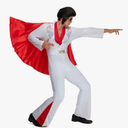 Morph Vegas Rockstar Costume Adult Men Disco Jumpsuit 70s Halloween Outfit for Men Party Wear Size L