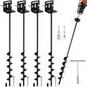 26" Ground Anchors Screw in Heavy Duty, Mobile Home Anchors - Shed Anchor Kit with L Bracket & Drill Adapter, Earth Anchor for Swing Sets, Trampolines, Carports, Storage Sheds, Fences (426in)