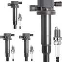 Motorevo Ignition Coil Pack and Iridium Spark Plugs Set of 4, Compatible with Toyota Yaris 2007-2018/Prius 2001-2009/Echo 2000-2005 & Scion xA xB 2004-2006 1.5L L4, Replace OE# UF316+7090