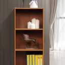 Hodedah Import 3 Shelf Bookcase, Cherry 11.77"D x 15.91"W x 35.67"H