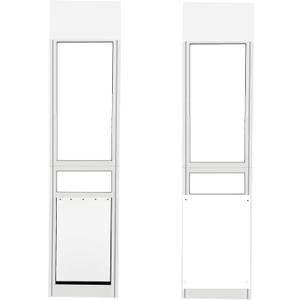 XLarge Dog Door for Sliding Glass Doors, Adjustable 75.39"-81.3" Slider Height, Extra Large Dog Door for Sliding Door, All-Metal Framed & Tempered Glass Lockable Panel Can Slide Up and Down