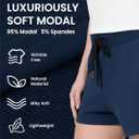 SPRUCE INT Summer SweatShorts for Women - Cotton Drawstring French Terry Comfy Casual Lounge Shorts Cute Shorts for Workout (Blue)