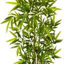 Artificial Bamboo Tree, 5ft Tall Fake Bamboo Plant with White Planter, Faux Trees with 5 Trunks and Lifelike Leaves for Indoor Outdoor Home Office Décor