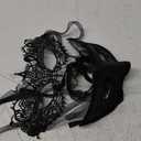 Vtrem Masquerade Mask for Couples: Black Mardi Gras Party Ball Mask Set Women Men Dad Daughter Prom Couple Valentine's Masks