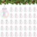 40 Pcs Clear Plastic Fillable Ornaments,2.36 Inch Christmas Rainbow Ball,Plastic Christmas Balls for Xmas Tree,Home Decoration,Wedding,Party,Christmas