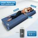 Self Inflating Sleeping Pad with Electric Pump, 4" Ultra-Thick Memory Foam Camping Pad with Pillow, 9.5 R-Value Insulated Camping Mattress, Navy Blue, Single