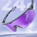 Lamicall 24g Polarized Sports Sunglasses for Men Women - UV400 Protection Sun Glasses for Baseball Running Cycling Driving (Purple, M)