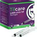 3ml Syringe Without Needle Luer Lock 100 Pack by Tilcare - Sterile Plastic Medicine Droppers for Children, Pets or Adults  Latex-Free Oral Medication Dispenser - Syringes for Glue and Epoxy