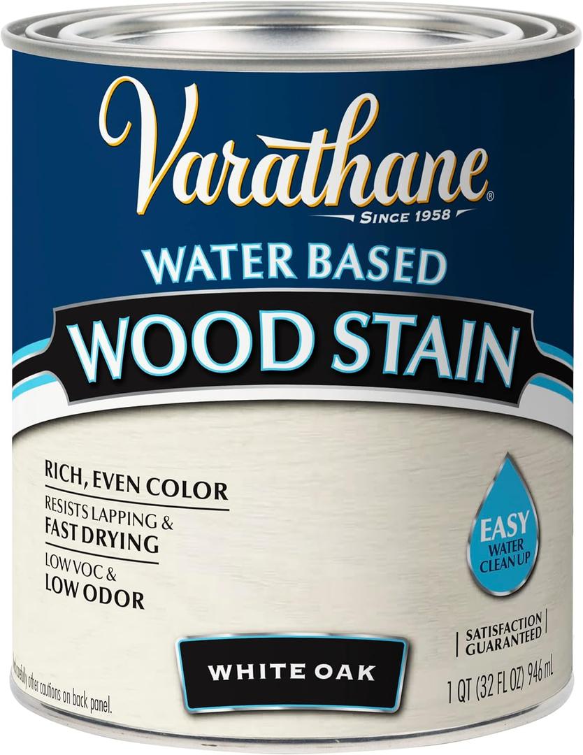 Varathane 384807 Water Based Wood Stain, Quart, White Oak (Quart (Pack of 1))