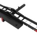 Garvee Motorcycle Trailer Carrier with Loading Ramp, 600 LBS Weight Capacity, Heavy-Duty Iron & Aluminum Construction, Includes 4 Straps, Black Motorcycle Transport Hitch Platform, Black