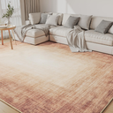 Area Rugs for Living Room, Machine Washable Non Slip Area Rug Modern Abstract Indoor Rug Carpet Ultra Soft Rugs for Bedroom Dining Room Playroom Bedside Office,Rust Red 9*12