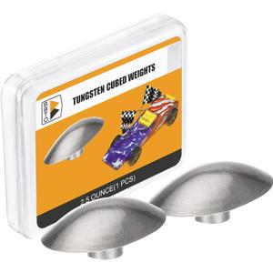 BBTO 2 Pcs 3.5 Ounce Tungsten Canopy Weight Incremental Car Canopy Weights Compatible with Pinewood Derby Car(Silver)