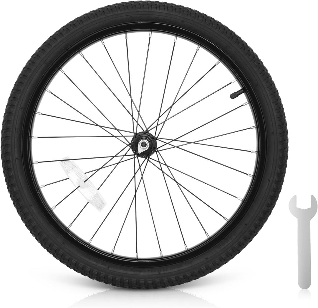 20 Inch Kids Bike Front Wheels Replacement with Solid Air Rubber Tire and Inner Tube, Bicycle Bike Wheels Don't Fit with Huffy Bike
