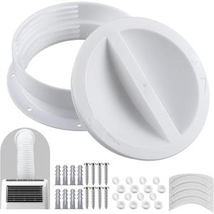 1 Set White Dual Size Wall Mount Connector for Portable Ac Vent Ac Exhaust Hose Coupler for 6 and 6.5 Inches Hose Accessories Plug