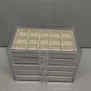 GUOER 5 Drawers Clear Jewelry Box for Women and Girls, Acrylic Earring Holder Organizer Ring Holder Display Storage, Warm White