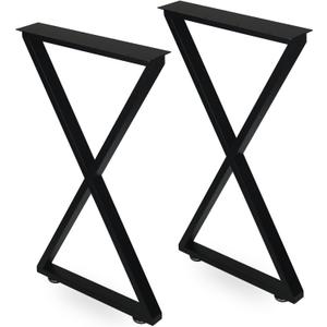 ALLCOS Metal Table Legs 30 inch Dining Table Legs Heavy Duty Desk Legs Metal Coffee Table Legs, Black, Set of 2