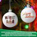 Wettarn 48 Pcs 2.36 Inch Christmas White Ball Ornaments with Lid Rope Matte and Shiny Blank Ornaments Set for Xmas Tree Decoration, DIY Crafts Holiday Party Decoration