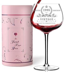 30TH Birthday Gifts for Her, Vintage 1995 Engraved Wine Glass, Unique 30 Year Old Birthday Decorations for Women, Funny 30 Bday Gifts Idea For Friends, Wife, Daughter, Sister (30TH)