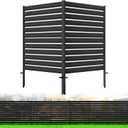 2 Panels No-Dig Metal Privacy Fence Screen, 42" H 38" W Outdoor Air Conditioner Fence, Rustproof AC Unit Cover to Hide Trash Bins, Pool Equipment Enclosure, Decorative Garden, Patio & Backyard