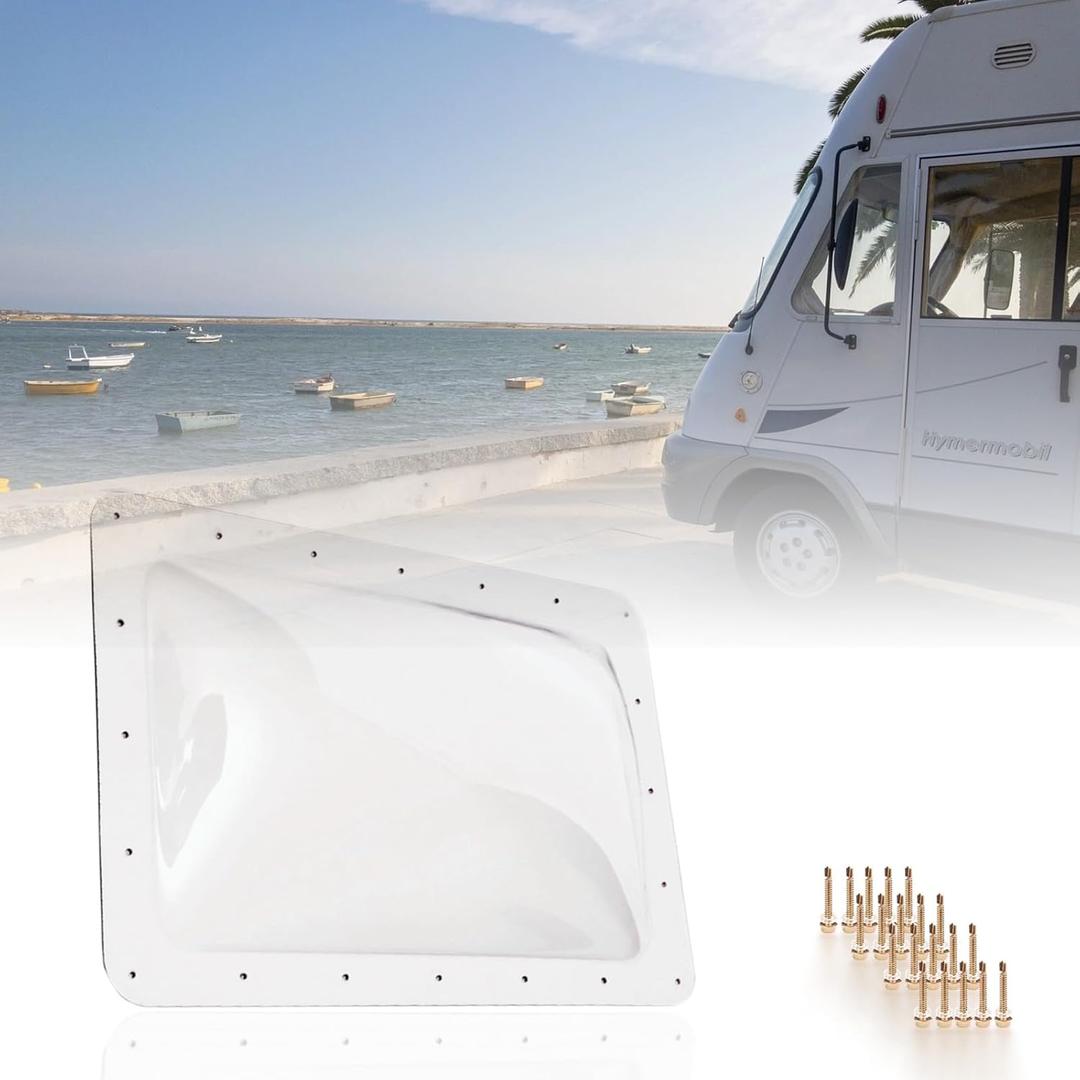 RV Skylight Replacement 18" x 26" -Universal Outer Dome Fits All Standard 14"x22" Openings, RV Shower Skylight for Camper Trailer Fifth Wheel Motorhome Truck (CLEAR)