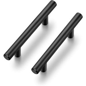 Ravinte 10 Pack 6-3/8 inch Cabinet Pulls Matte Black Stainless Steel Kitchen Cupboard Handles Cabinet Handles 4" Hole Center