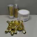 Goodluck 600 Pieces Gold Disposable Plates for 100 Guests, Plastic Plates for Party, Dinnerware Set of 100 Dinner and 100 Dessert Plates, 100 Spoons, 100 Forks, 100 Knives, 100 Cups