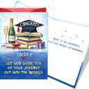 2026 Graduation Card for Him Her - Christian Congrats Grad Card with Envelope, Class of 2026 Graduation Gifts Cards for High School College Graduate, Let God Guide You On Your Journey