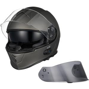 VCAN Bluetooth Integrated Full Face Motorcycle Helmet with Dual Visor