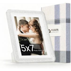 5 x Crystal 5x7 Picture Frame,1 Pack, Fits 5x7 Photo or 4x6 with Mat, Acrylic Front & Durable ABS Frame, Shatterproof UV-Resistant Tabletop Display, Vertical/Horizontal Home Dcor Frame
