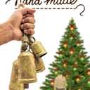 Rustic Christmas Hanging Bells  Handmade Iron Bell Set on Jute Rope  Vintage Shabby Chic Door & Wall Decor  HIGHBIX Farmhouse Holiday Decoration (4)