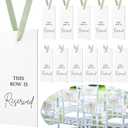 Clabby 12 Pack Paper Reserved Chair Signs Hanging Wedding Reserved Seating Signs Bulk for Ceremony Church Events Pews Restaurant(Sage Green)