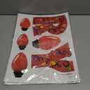 5 x Christmas Bulb Light Window Clings - Winter Car Refrigerator Decorations Stickers for Holiday Xmas Home Kitchen Living Room - Door Window Seasons Decals