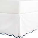 HIG Off-White Chic Full Bed Skirt - Easy Fit Scallop Edge Pleated Bedskirts, 14 Inch Drop Anti-Slip Dust Ruffle, Thick Fabric for Enhanced Privacy, Pre-Washed for Long-Lasting Use(N60022)