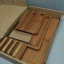 Astercook Deep-Carbonized Bamboo Cutting Boards for Kitchen with Wood Storage Stand, Reversible Charcuterie & Chopping Boards with Juice Grooves and Easy-Grip Handles, Mothers Day Gifts