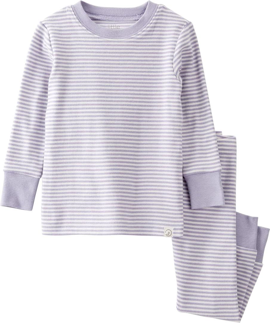 little planet by carter's unisex-baby 2-piece Pajamas Made With Organic Cotton (4T, Lilac)