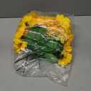 6 Pack Artificial Sunflower with Stem and Big Head Fake Silk Flowers Bulk + Greeting Cards, Faux Sunflower Bouquet for Birthday Gift, Mother's Day Decor