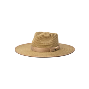 FLUFFY SENSE. Unisex Wide Brim Sun Hat Straw Panama Rancher Fedora Hat for Men Beach Hat for Women (Size M)
