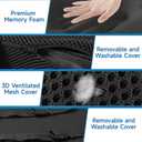 Lumbar Support Pillow for Office Chair, College Dorm Room Essentials, Memory Foam, Lower Back Support for Car, Back Pain Relief, Back Cushion for Chair with Adjustable Strap and Mesh Washable Cover