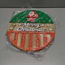 2 x Christmas Door Hanging Sign Decorations, 3D Wooden Merry Christmas Wall Hanger Decor Snowflakes Santa Claus Wreath Front Door Signs for Porch Wall Indoor Outdoor Decor