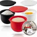 The Original MIXAID Silicone Bowl Insert Liners for KitchenAid Tilt-Head 5 Qt Stand Mixers - Replacement Mixer Accessories - Leak-Proof Design, Non-slip Base & Easy Clean - Set of 3 Liners & Lids