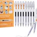 2 x Cat Pens, Animal Pattern Gel Pens, 8-Pack, 0.5mm Fine Point Black Ink, Quick-Drying & Smooth Writing for School, Note-Taking, Journaling & Office Use