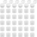 Uxcell 36pcs 24/410 Flips Top Caps for Squeeze & Refillable Bottles, Non-Spill Reusable Plastic Lids, White