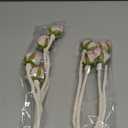 Decorative Pink Rose Curtain Tieback with Artificial Flowers, Pink Roses on White Twisted Rope, Woven Rope Curtain Holdbacks, Elegant Window Treatment (2)