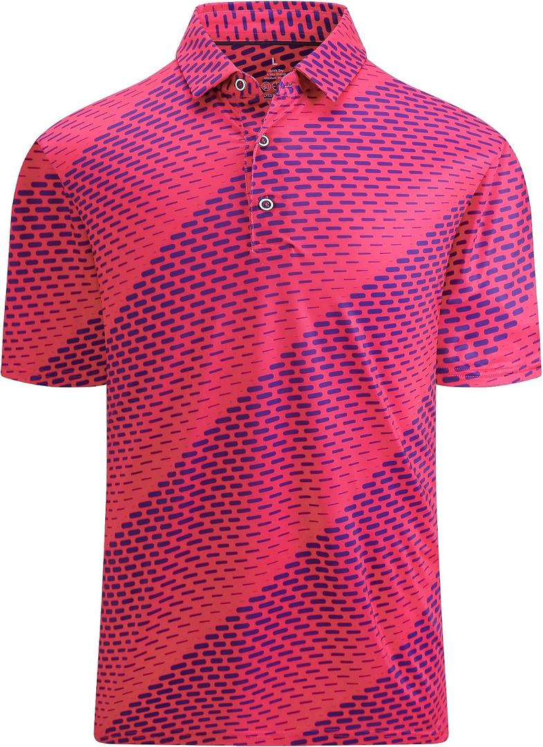 Mens Golf Shirts Short Sleeve Moisture Wicking Dry Fit Performance Athletic Polo Shirt (XXL)